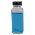 4 oz. Wide Mouth French Square Glass Bottle with 33/400 Phenolic Taperseal Cap with LDPE Liner