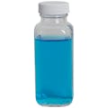 4 oz. Wide Mouth French Square Glass Bottle with 33/400 White Ribbed Cap with F217 Liner