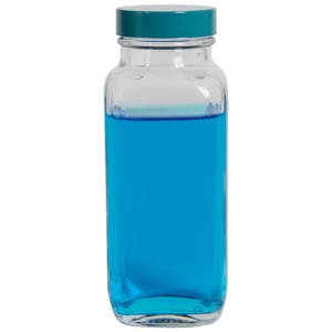 Glass WM French Square Bottles with Melamine Cap with F217 & PTFE Liner