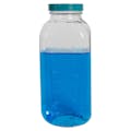 32 oz. Wide Mouth French Square Glass Bottle with 58/400 Green Melamine Cap with F217 & PTFE Liner
