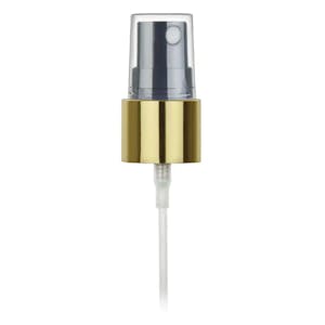 20/410 Gold/Black Smooth Finger Sprayer - 5-1/2" Dip Tube & 0.14mL Output