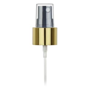 24/410 Gold/Black Smooth Finger Sprayer - 6-7/8" Dip Tube & 0.14mL Output