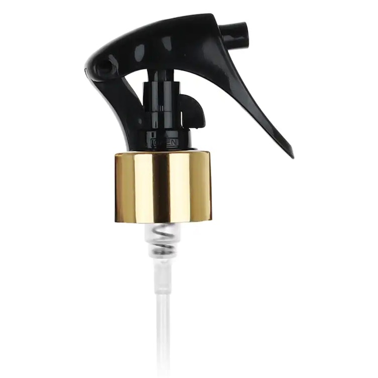 24/410 Gold/Black Mini Trigger Sprayer with 7-3/4" Dip Tube & Locking Ship Clip