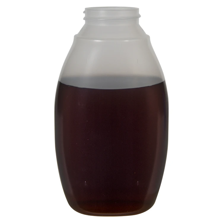 10 oz. Natural Polypropylene Hot-Fill Easy Squeeze Oval Sauce Bottle with 38/400 Neck (Cap Sold Separately)