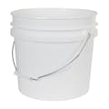3.5 Gallon White HDPE M4 UN Rated Bucket with Handle (Cover Sold Separately)