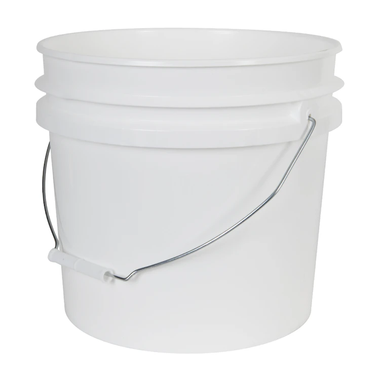 3.5 Gallon White HDPE M4 UN Rated Bucket with Handle (Cover Sold Separately)