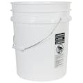 5 Gallon White HDPE M4 UN Rated Bucket with Handle (Cover Sold Separately)
