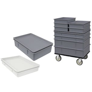 Quantum® Smooth Wall Stack & Nest Containers, Covers & Dolly