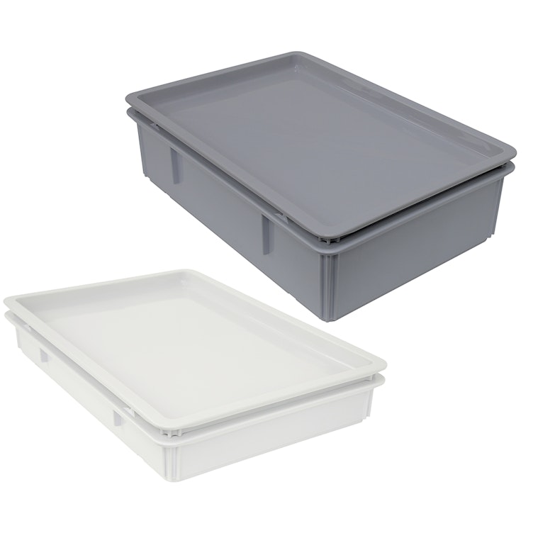 Quantum® Smooth Wall Stack & Nest Containers, Covers & Dolly