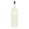 2 oz. White HDPE Cylindrical Sample Bottle with 24/410 Natural Yorker Dispensing Cap with Regular Black Tip