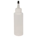 4 oz. Natural HDPE Cylindrical Sample Bottle with 24/410 Natural Yorker Dispensing Cap with Regular Black Tip