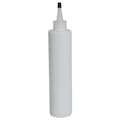 10 oz. White HDPE Cylindrical Sample Bottle with 24/410 Natural Yorker Dispensing Cap with Regular Black Tip