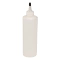 12 oz. Natural HDPE Cylindrical Sample Bottle with 24/410 Natural Yorker Dispensing Cap with Regular Black Tip