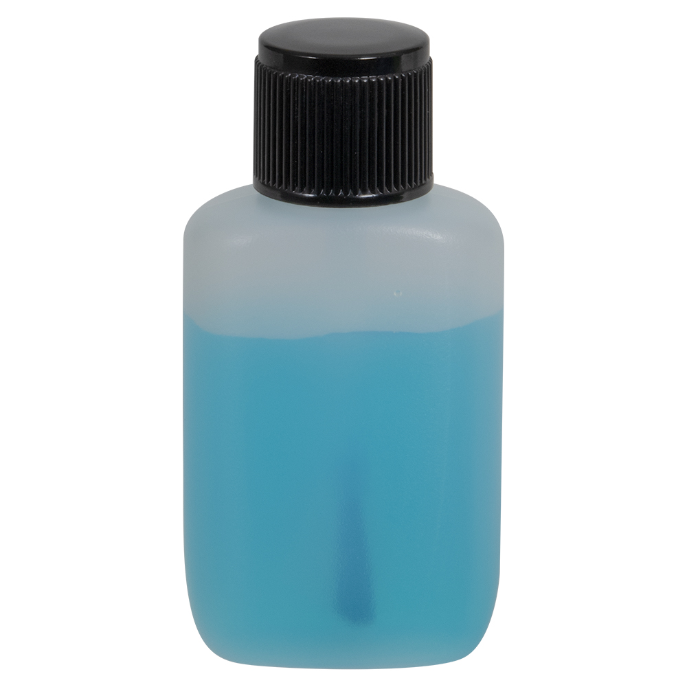 LDPE Oval Bottles with Phenolic Brush Caps | U.S. Plastic Corp.