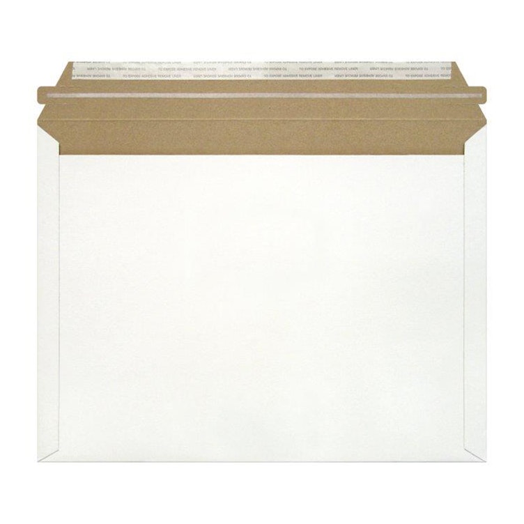 12-1/2" W x 9-1/2" L White Paperboard Mailjacket® Recyclable Rigid Mailer - Case of 250