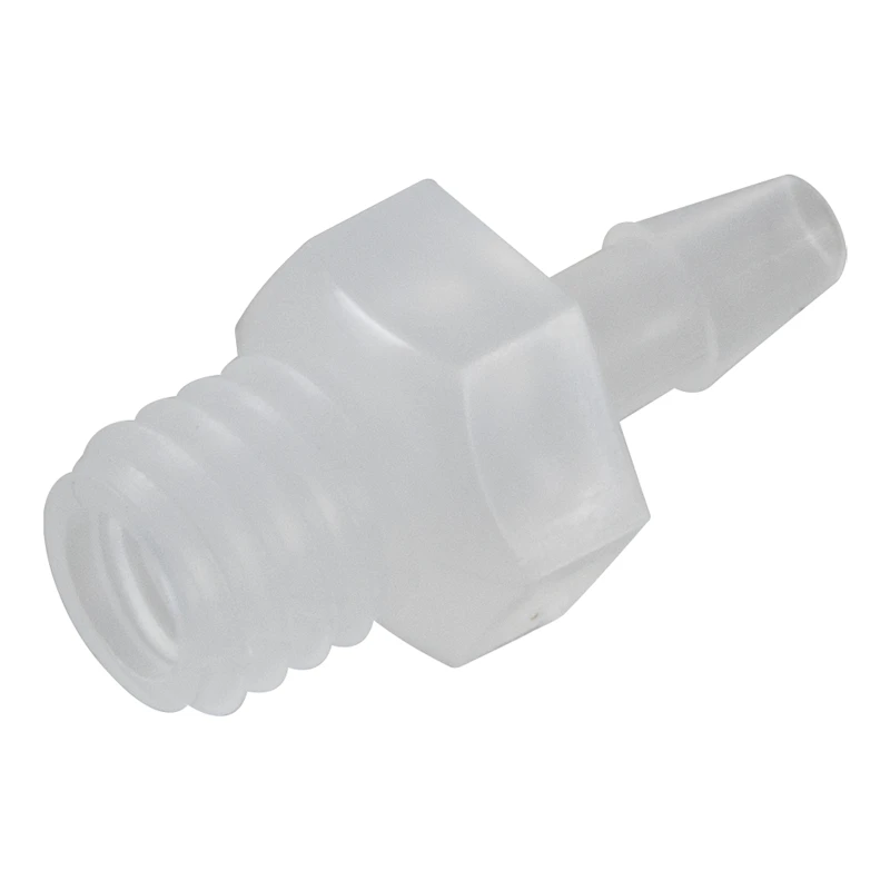 3/32" Tube ID x M6 Thread Natural Polypropylene Metric Threaded Adapter