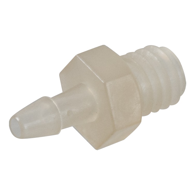 3/32" Tube ID x M6 Thread Natural Kynar® PVDF Metric Threaded Adapter