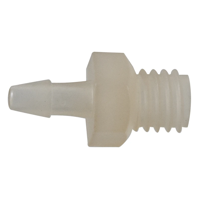 3/32" Tube ID x M6 Thread Natural Kynar® PVDF Metric Threaded Adapter