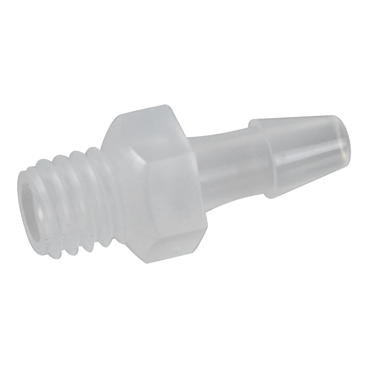 1/8" Tube ID x M6 Thread Natural Polypropylene Metric Threaded Adapter