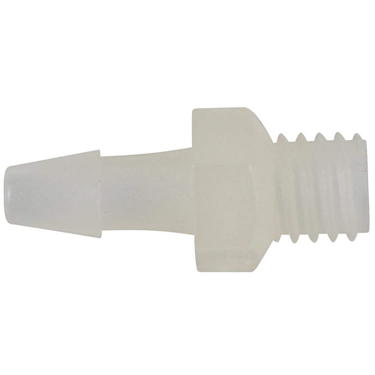 1/8" Tube ID x M6 Thread Natural Kynar® PVDF Metric Threaded Adapter