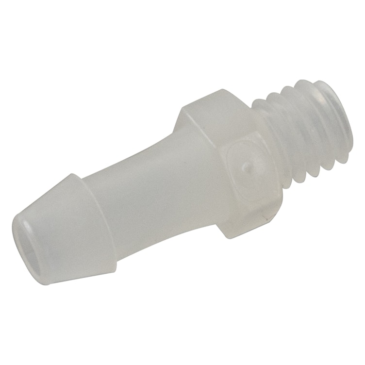 3/16" Tube ID x M6 Thread Natural Kynar® PVDF Metric Threaded Adapter