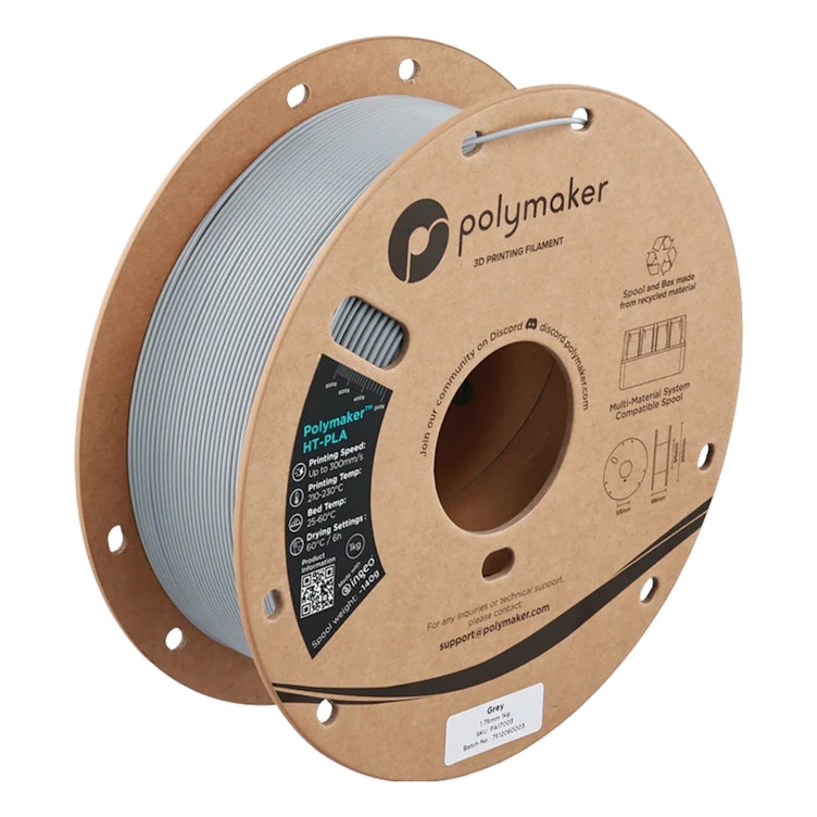 1.75mm Dia. Gray Polymaker™ HT-PLA High-Temperature 3D Printing Filament