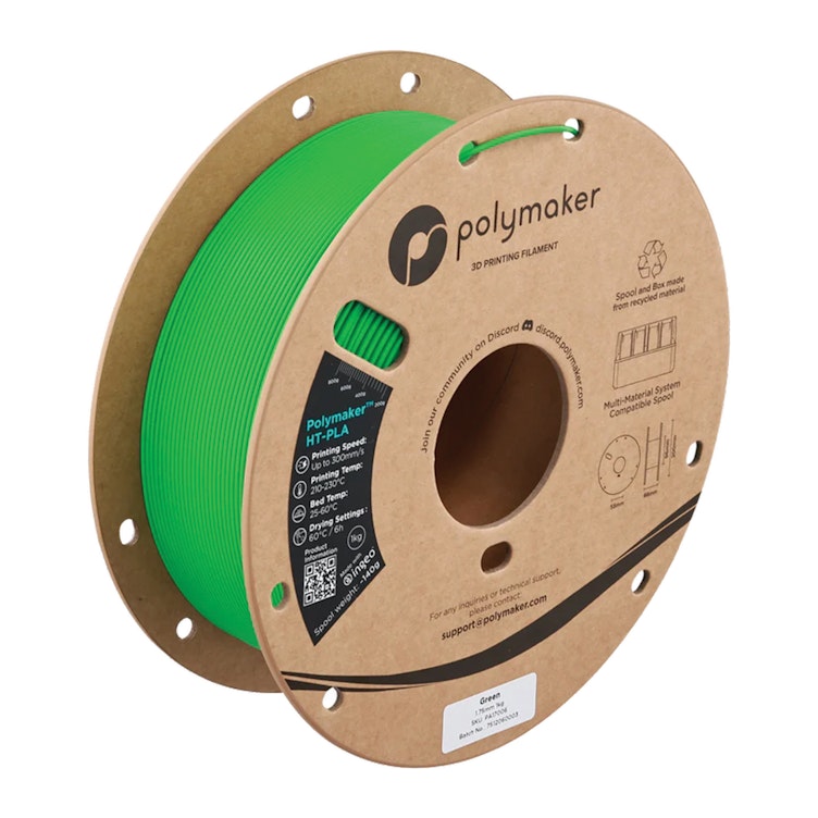 1.75mm Dia. Green Polymaker™ HT-PLA High-Temperature 3D Printing Filament