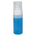 120mL Natural HDPE Foaming-Style Cylinder Bottle with 43mm White Polypropylene Dispensing Foaming Pump & Clear Overcap