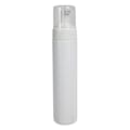 240mL White HDPE Foaming-Style Cylinder Bottle with 43mm White Polypropylene Dispensing Foaming Pump & Clear Overcap
