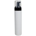 240mL White HDPE Foaming-Style Cylinder Bottle with 43mm Black Polypropylene Dispensing Foaming Pump & Clear Overcap