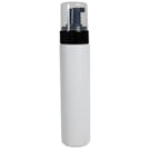 240mL White HDPE Foaming-Style Cylinder Bottle with 43mm Black Polypropylene Dispensing Foaming Pump & Clear Overcap