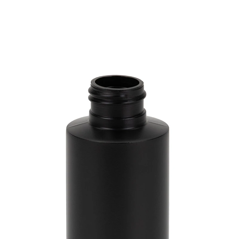 4 oz. Black HDPE Cylindrical Sample Bottle with 24/400 Black Ribbed Child-Resistant Cap (CRC) with F217 Liner