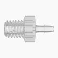 1/16" Tube ID x 10-32 Tapered UNF Thread Natural Polypropylene Threaded Adapter