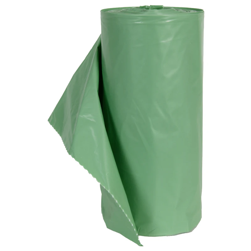 40-45 Gallon Green High Density TruBio Biodegradable Trash Can Liners - 40" W x 48" L x 19 Micron Thick (Case of 200)