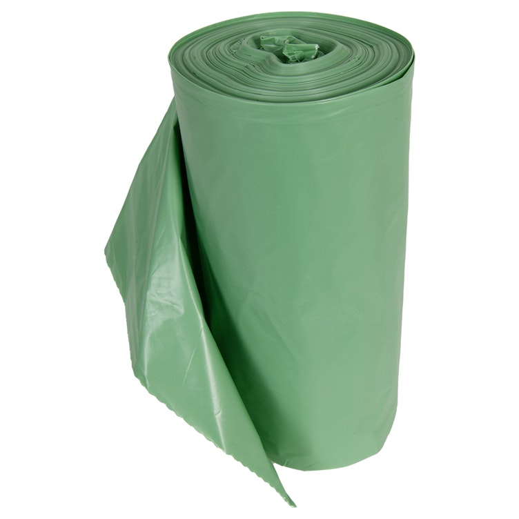 12-16 Gallon Green High Density TruBio Biodegradable Trash Can Liners - 24" W x 33" L x 10 Micron Thick (Case of 1000)