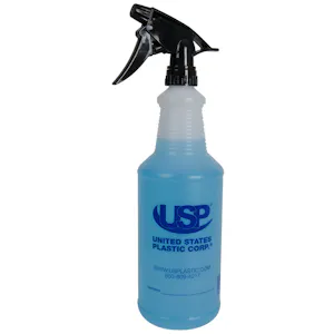 32 oz. Natural HDPE USP Premium Graduated Carafe Spray Bottle with 28/400 Black Model 300ES™ Trigger Sprayer