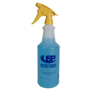 32 oz. Natural HDPE USP Premium Graduated Carafe Spray Bottle with 28/400 Yellow Model 300ES™ Trigger Sprayer