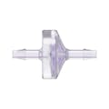 1/8" Hose Barb x 1/8" Hose Barb Gamma Stable Natural Polycarbonate Standard Check Valve with Silicone Diaphragm