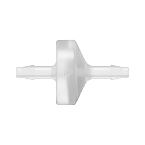 1/8" Hose Barb x 1/8" Hose Barb Natural Polypropylene Standard Check Valve with Silicone Diaphragm