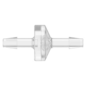 3/16" Hose Barb x 3/16" Hose Barb Natural Polycarbonate Standard Check Valve with Viton™ Diaphragm