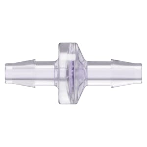1/4" Hose Barb x 1/4" Hose Barb Gamma Stable Natural Polycarbonate Standard Check Valve with Silicone Diaphragm