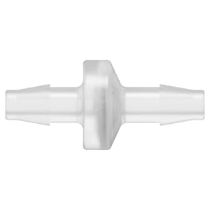 1/4" Hose Barb x 1/4" Hose Barb Natural Polypropylene Standard Check Valve with Silicone Diaphragm