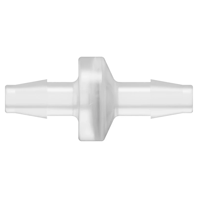 1/4" Hose Barb x 1/4" Hose Barb Natural Polypropylene Standard Check Valve with Silicone Diaphragm