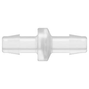3/8" Hose Barb x 3/8" Hose Barb Natural Polypropylene Standard Check Valve with Silicone Diaphragm