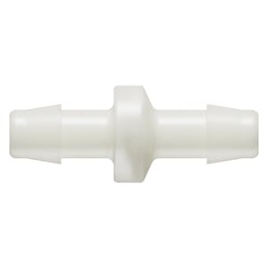 3/8" Hose Barb x 3/8" Hose Barb Natural Nylon Standard Check Valve with Silicone Diaphragm