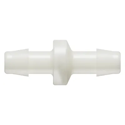3/8" Hose Barb x 3/8" Hose Barb Natural Nylon Standard Check Valve with Silicone Diaphragm