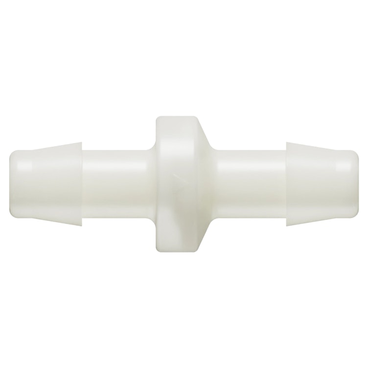 3/8" Hose Barb x 3/8" Hose Barb Natural Nylon Standard Check Valve with Viton™ Diaphragm