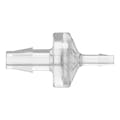 1/4" Hose Barb x 1/8" Hose Barb Natural Polycarbonate Reducing Check Valve with Viton™ Diaphragm