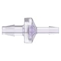 1/4" Hose Barb x 3/16" Hose Barb Gamma Stable Natural Polycarbonate Reducing Check Valve with Silicone Diaphragm