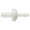 1/4" Hose Barb x 3/16" Hose Barb Natural Nylon Reducing Check Valve with Silicone Diaphragm